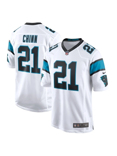 Men's Carolina Panthers Jeremy Chinn Nike White Game Jersey-1 01