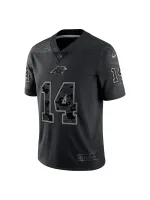 Men's Carolina Panthers Sam Darnold Nike Black RFLCTV Limited Jersey