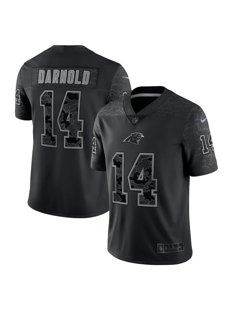 Men's Carolina Panthers Sam Darnold Nike Black RFLCTV Limited Jersey