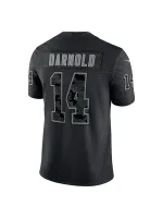 Men's Carolina Panthers Sam Darnold Nike Black RFLCTV Limited Jersey