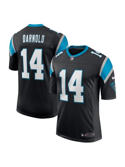 Men's Carolina Panthers Sam Darnold Nike Black Vapor Limited Jersey 01
