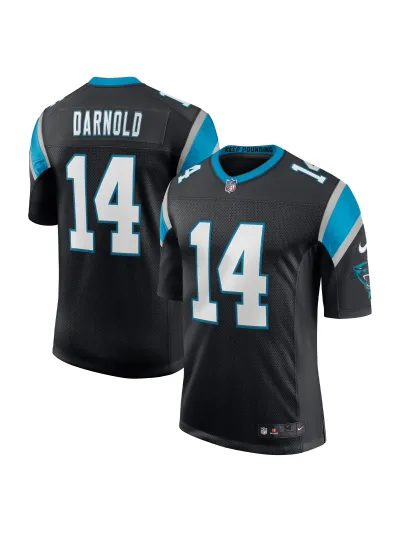 Men's Carolina Panthers Sam Darnold Nike Black Vapor Limited Jersey 01