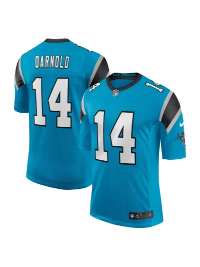 Men's Carolina Panthers Sam Darnold Nike Blue Vapor Limited Jersey 01