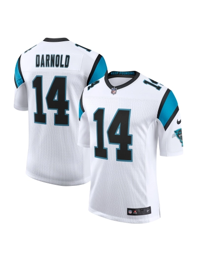 Men's Carolina Panthers Sam Darnold Nike White Vapor Limited Jersey 01