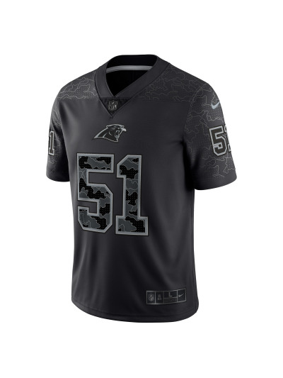 Men's Carolina Panthers Sam Mills Nike Black Retired Player RFLCTV Limited Jersey 02