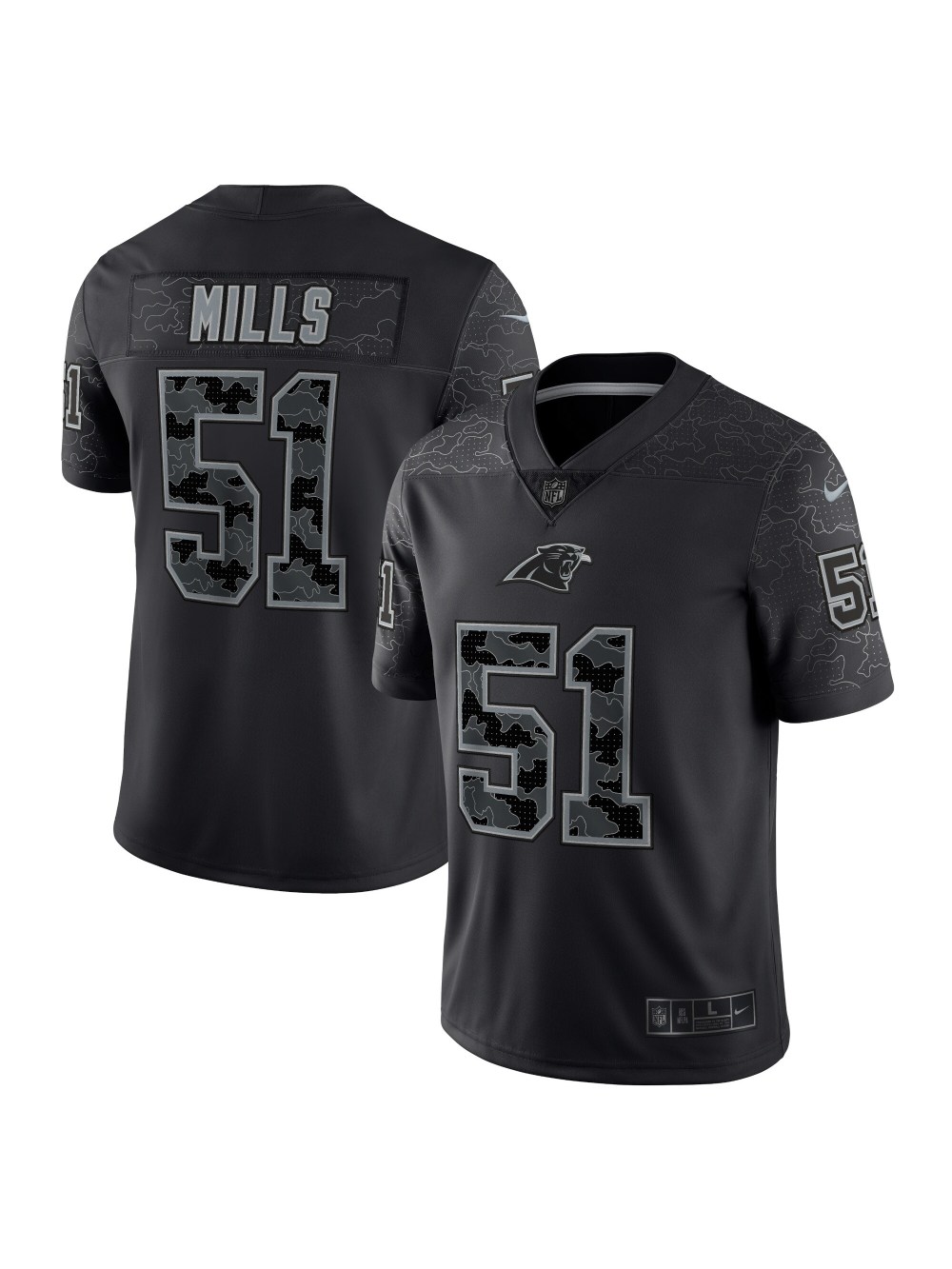 Men's Carolina Panthers Sam Mills Nike Black Retired Player RFLCTV Limited Jersey