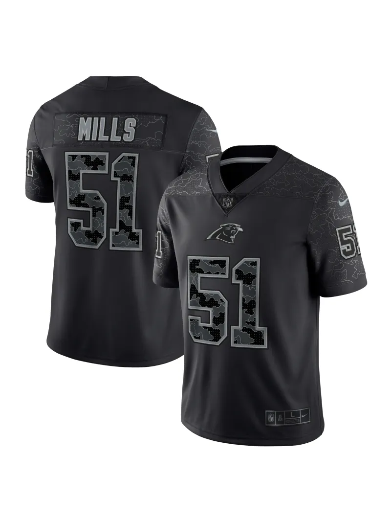 Men's Carolina Panthers Sam Mills Nike Black Retired Player RFLCTV Limited Jersey
