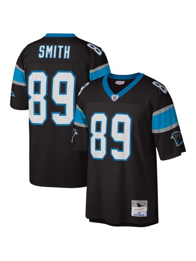 Men's Carolina Panthers Steve Smith Mitchell & Ness Black Legacy Replica Jersey 01
