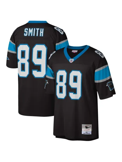 Men's Carolina Panthers Steve Smith Mitchell & Ness Black Legacy Replica Jersey 01