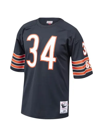 Men's Chicago Bears 1985 Walter Payton Mitchell & Ness Navy Authentic Throwback Retired Player Jersey 02
