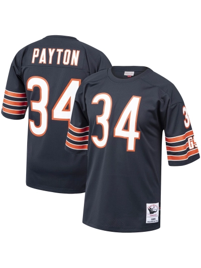 Men's Chicago Bears 1985 Walter Payton Mitchell & Ness Navy Authentic Throwback Retired Player Jersey 01