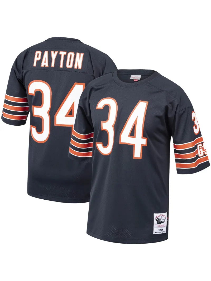 Men's Chicago Bears 1985 Walter Payton Mitchell & Ness Navy Authentic Throwback Retired Player Jersey