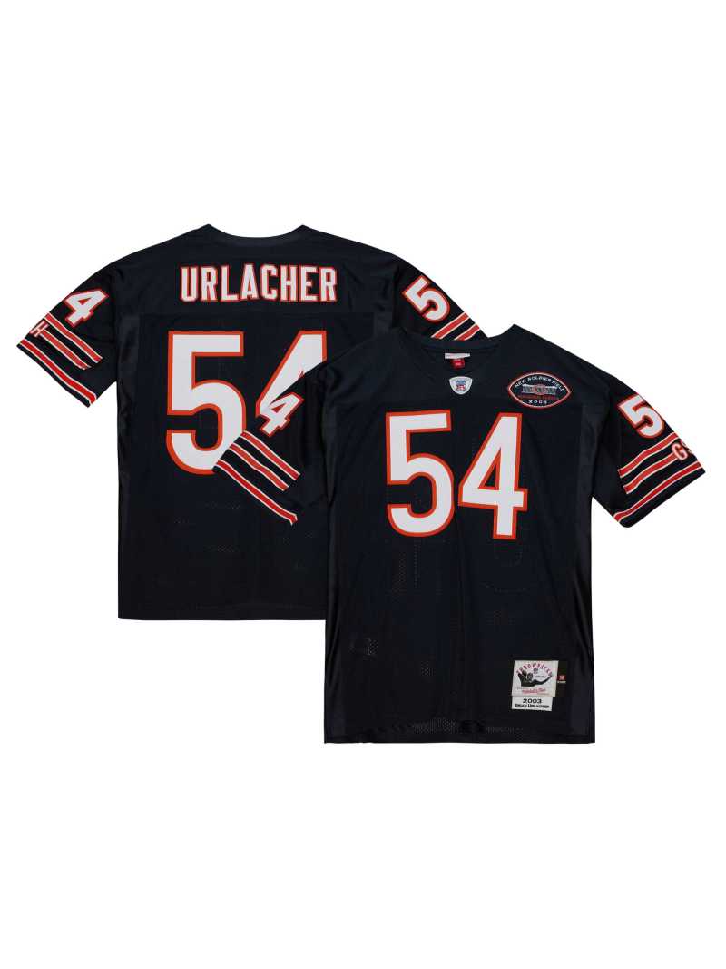 Men's Chicago Bears 2003 Brian Urlacher Mitchell & Ness Navy Authentic Throwback Retired Player Jersey