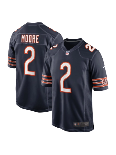 Men's Chicago Bears D.J. Moore Nike Navy Team Color Game Jersey 01