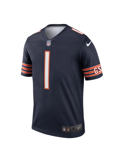 Men's Chicago Bears Justin Fields Nike Navy Legend Jersey 02