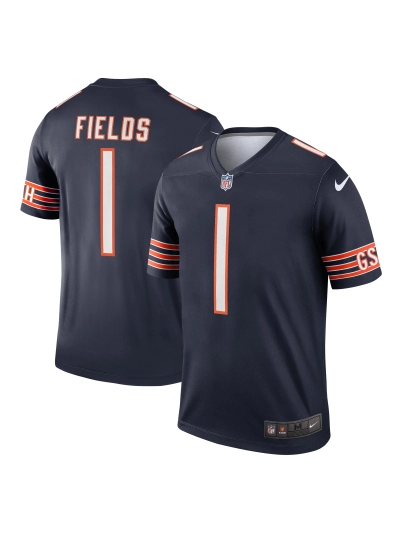 Men's Chicago Bears Justin Fields Nike Navy Legend Jersey 01
