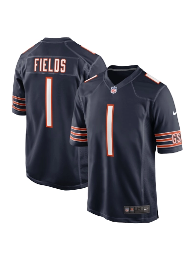 Men's Chicago Bears Justin Fields Nike Navy Player Game Jersey 01