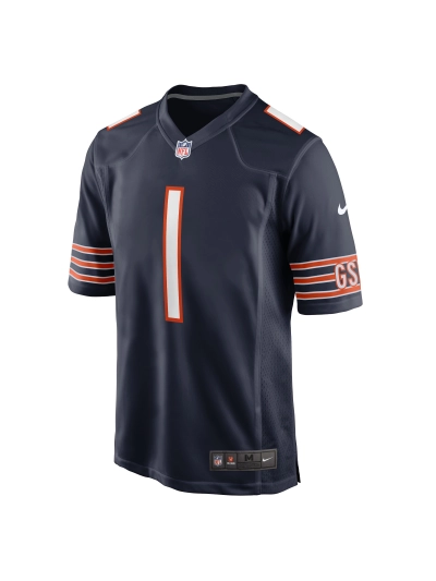 Men's Chicago Bears Justin Fields Nike Navy Player Game Jersey 02