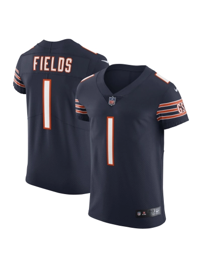 Men's Chicago Bears Justin Fields Nike Navy Vapor Elite Jersey 01