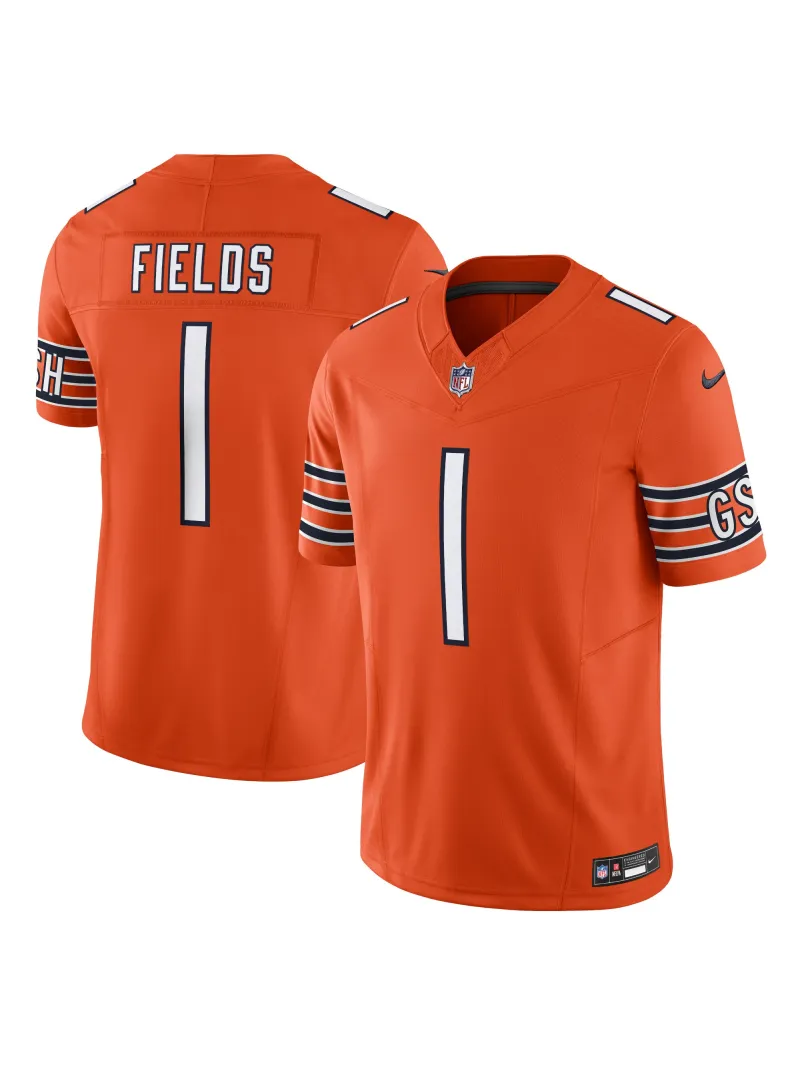 Men's Chicago Bears Justin Fields Nike Orange Vapor F.U.S.E. Limited Jersey