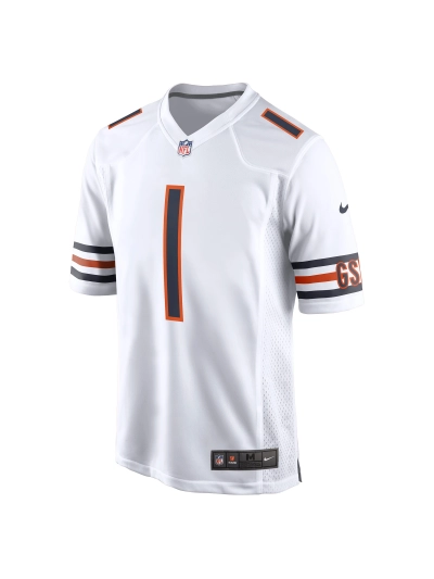 Men's Chicago Bears Justin Fields Nike White Player Game Jersey 02