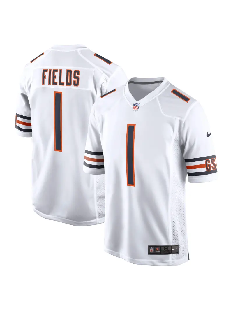 Men's Chicago Bears Justin Fields Nike White Player Game Jersey