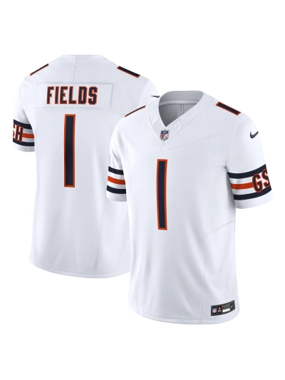 Men's Chicago Bears Justin Fields Nike White Vapor F.U.S.E. Limited Jersey 01