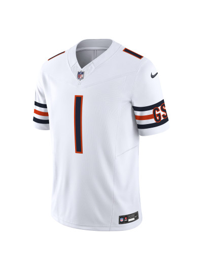 Men's Chicago Bears Justin Fields Nike White Vapor F.U.S.E. Limited Jersey 02