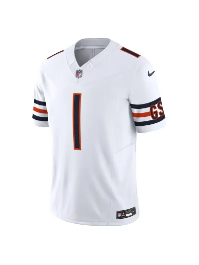 Men's Chicago Bears Justin Fields Nike White Vapor F.U.S.E. Limited Jersey 02