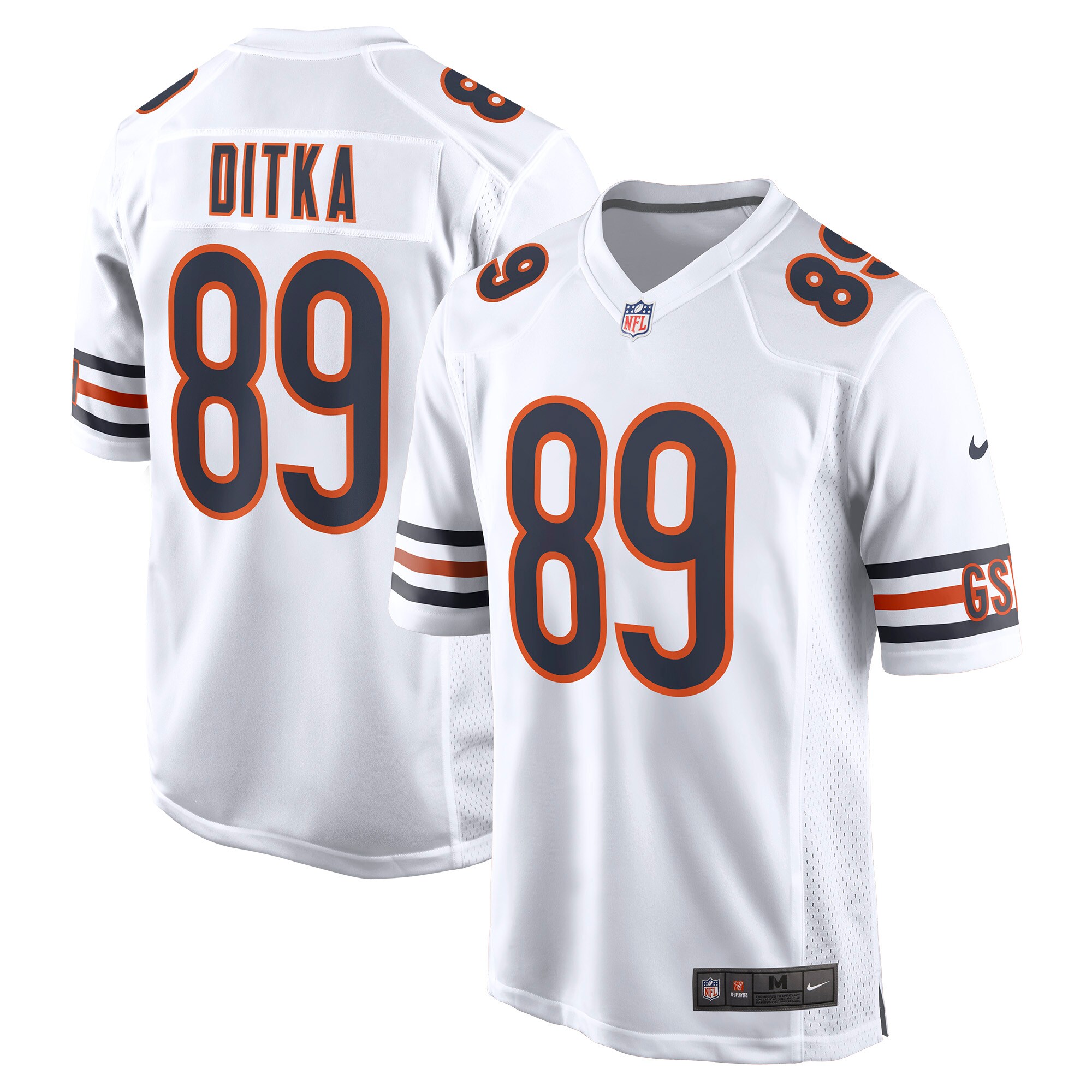 Men's Chicago Bears Mike Ditka Nike White Retired Player Game Jerse