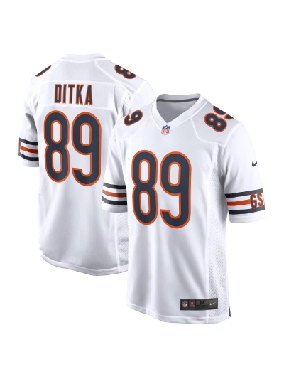 Men's Chicago Bears Mike Ditka Nike White Retired Player Game Jerse 01