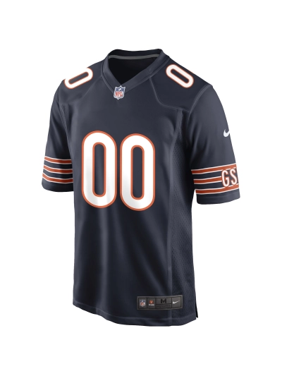 Men's Chicago Bears Nike Navy Custom Game Jersey 02