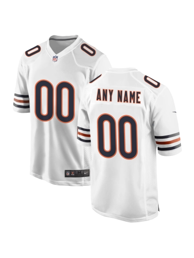 Men's Chicago Bears Nike White Custom Game Jersey 01