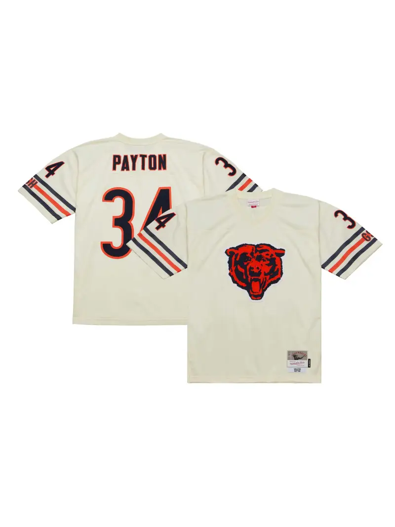 Men's Chicago Bears Walter Payton Mitchell & Ness Cream Chainstitch Legacy Jersey