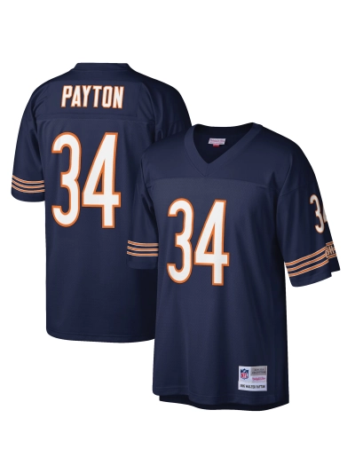 Men's Chicago Bears Walter Payton Mitchell & Ness Navy Big & Tall 1985 Retired Player Replica Jersey 01