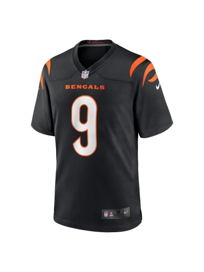 Men's Cincinnati Bengals Joe Burrow Nike Black Player Game Jersey 02