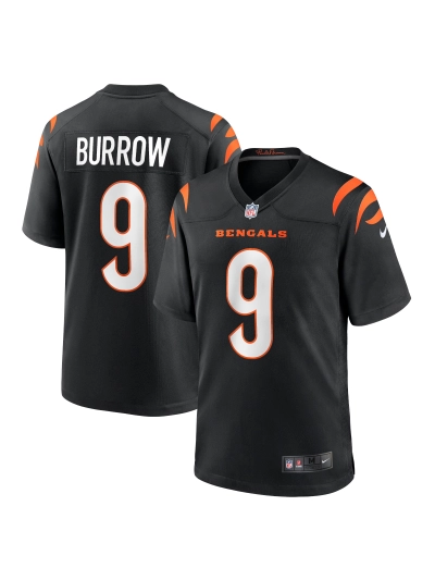 Men's Cincinnati Bengals Joe Burrow Nike Black Player Game Jersey 01