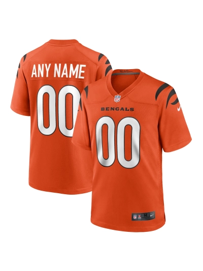 Men's Cincinnati Bengals Nike Orange Alternate Game Custom Jersey 01