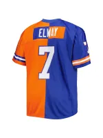 Men's Denver Broncos John Elway Mitchell & Ness Royal/Orange 1990 Split Legacy Replica Jersey
