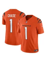 Men's Cincinnati Bengals Ja'Marr Chase Nike Orange Vapor F.U.S.E. Limited Jersey