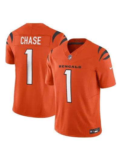 Men's Cincinnati Bengals Ja'Marr Chase Nike Orange Vapor F.U.S.E. Limited Jersey 01