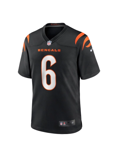 Men's Cincinnati Bengals Jake Browning Nike Black Game Jersey 02