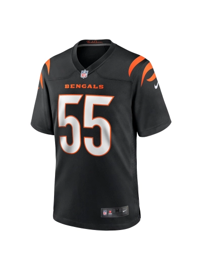 Men's Cincinnati Bengals Logan Wilson Nike Black Game Jersey 02