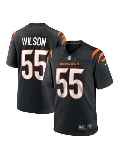 Men's Cincinnati Bengals Logan Wilson Nike Black Game Jersey 01
