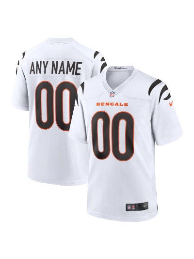 Men's Cincinnati Bengals Nike White Game Custom Jersey 01