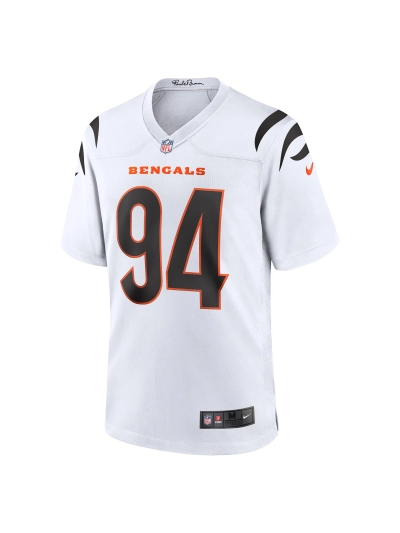 Men's Cincinnati Bengals Sam Hubbard Nike White Game Jersey 02