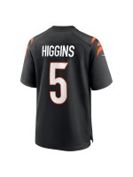 Men's Cincinnati Bengals Tee Higgins Nike Black Game Player Jersey