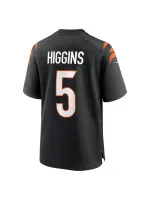 Men's Cincinnati Bengals Tee Higgins Nike Black Game Player Jersey