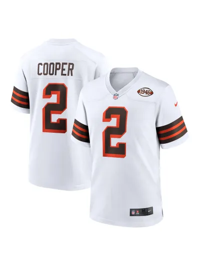 Men's Cleveland Browns Amari Cooper Nike White Alternate Game Jersey 01