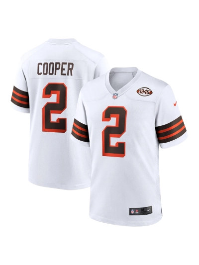 Men's Cleveland Browns Amari Cooper Nike White Alternate Game Jersey 01